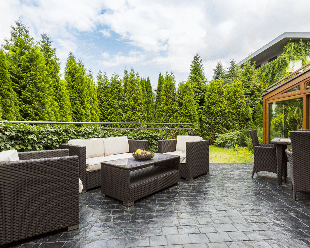 stamped concrete design black